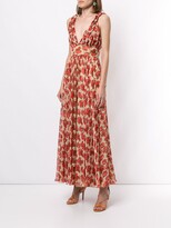 Thumbnail for your product : Raquel Diniz Julie poppy-print silk dress