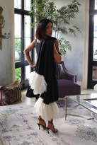 Thumbnail for your product : Norton Co. And Hodges Black Cashmere Shawl With White Ostrich Feathers