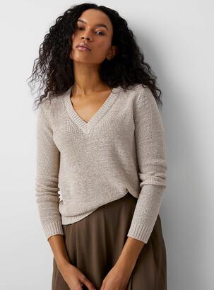 deep v neck sweater women