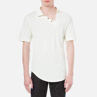 Vivienne Westwood Men's Basic Pique Asymmetric Polo Shirt White