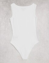 Thumbnail for your product : Brave Soul simone notch neck bodysuit in white