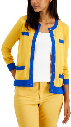 charter club color block cardigan