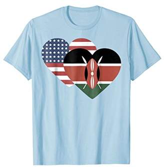 Kenya USA Heart Flag T-shirt Tee Tees T Shirt Tshirt