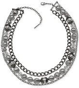 Thumbnail for your product : T Tahari Faux Pearl and Chain Three-Row Collar Necklace