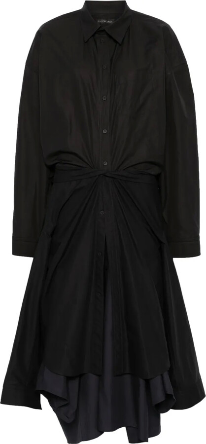 Balenciaga Maxi Patched shirt dress