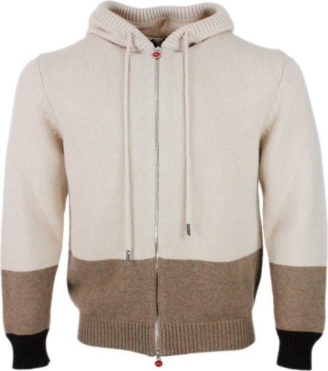 Kiton Zip-Up Hooded Cardigan