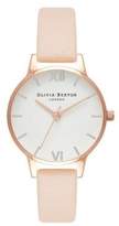 Thumbnail for your product : Olivia Burton Midi Dial Nude Leather Strap Watch
