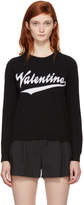 Valentino - Pull en cachemire noir Writing Logo