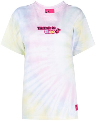 Ireneisgood Tie Dye Slogan-Print T-Shirt