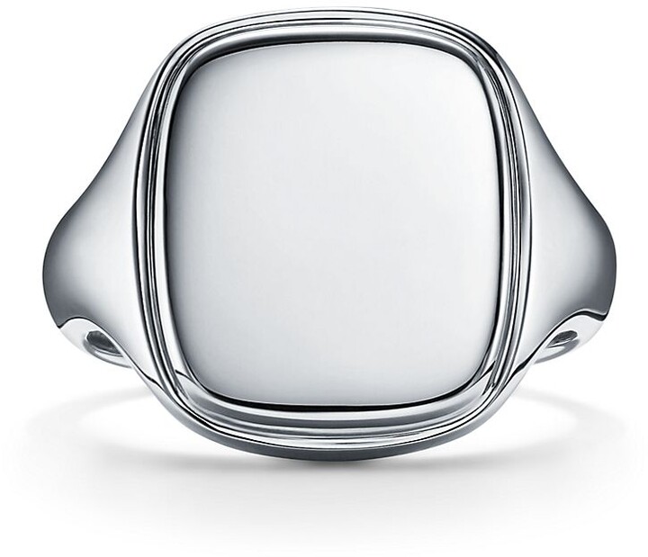 Tiffany Square signet ring in sterling silver, 18 mm wide