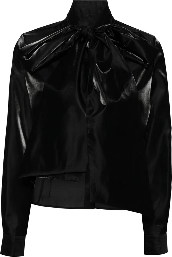 Noir Kei Ninomiya Bow Satin Shirt