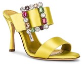 Thumbnail for your product : Manolo Blahnik Verda 105 Satin Mule in Green