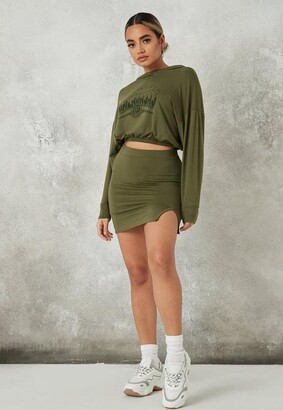 Missguided Khaki Calabasa Hoodie And Mini Skirt Co Ord Set - ShopStyle