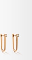 Thumbnail for your product : Melissa Kaye Aria U Diamond & 18kt Rose-gold Hoop Earrings
