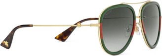 Gucci Eyewear Pilot-Frame Metal Sunglasses