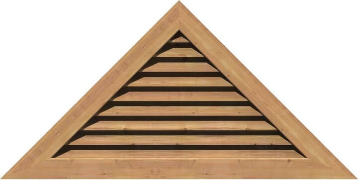 Ekena Millwork 56.125 in. x 28 in. Triangle Unfinished Smooth Western Red Cedar Wood Built-in Screen Gable Louver Vent