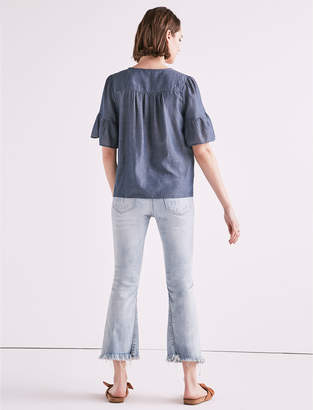 Lucky Brand SHORT SLEEVE CHAMBRAY TOP
