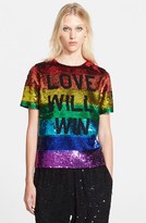 Thumbnail for your product : Ashish 'Love Will Win' Sequin Cotton Tee