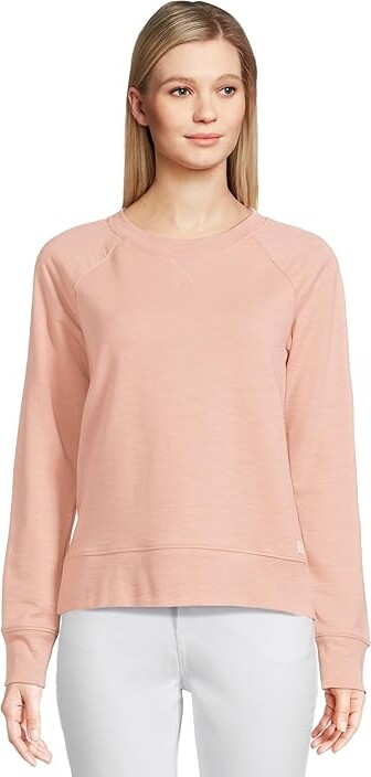 L.L.Bean Peaks Island Crew Neck Women's Sweater Adobe Rose : XL, Cotton
