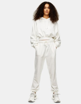Topshop towelling trackies in white