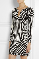 Thumbnail for your product : Diane von Furstenberg Reina zebra-print silk-jersey mini dress
