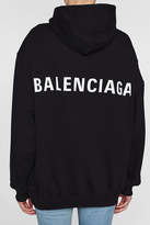 Thumbnail for your product : Balenciaga Logo Back Cotton Hoody
