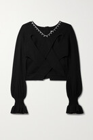 Thumbnail for your product : Area Convertible Embellished Cashmere And Cotton-blend Cardigan