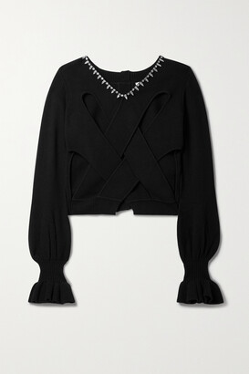 Area Convertible Embellished Cashmere And Cotton-blend Cardigan