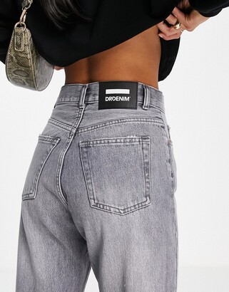 Dr Denim Petite Nora high rise mom jeans with rips in washed grey -  ShopStyle