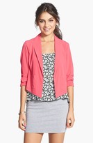 Thumbnail for your product : Frenchi Draped Crop Blazer (Juniors)