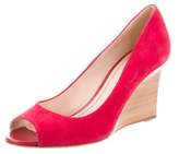 Thumbnail for your product : Tod's Suede Peep-Toe Wedges