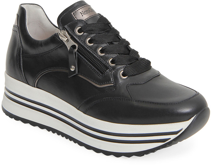 black and gold platform sneakers