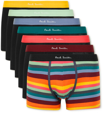 Mens Clothing Underwear Boxers Paul Smith Pack Of Seven Branded-waistband Stretch-cotton Trunks for Men 