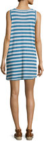 Thumbnail for your product : Current/Elliott The Muscle Tee Striped Tank Dress, Blue Wayfarer