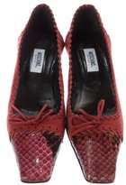 Thumbnail for your product : Moschino Snakeskin Square-Toe Pumps