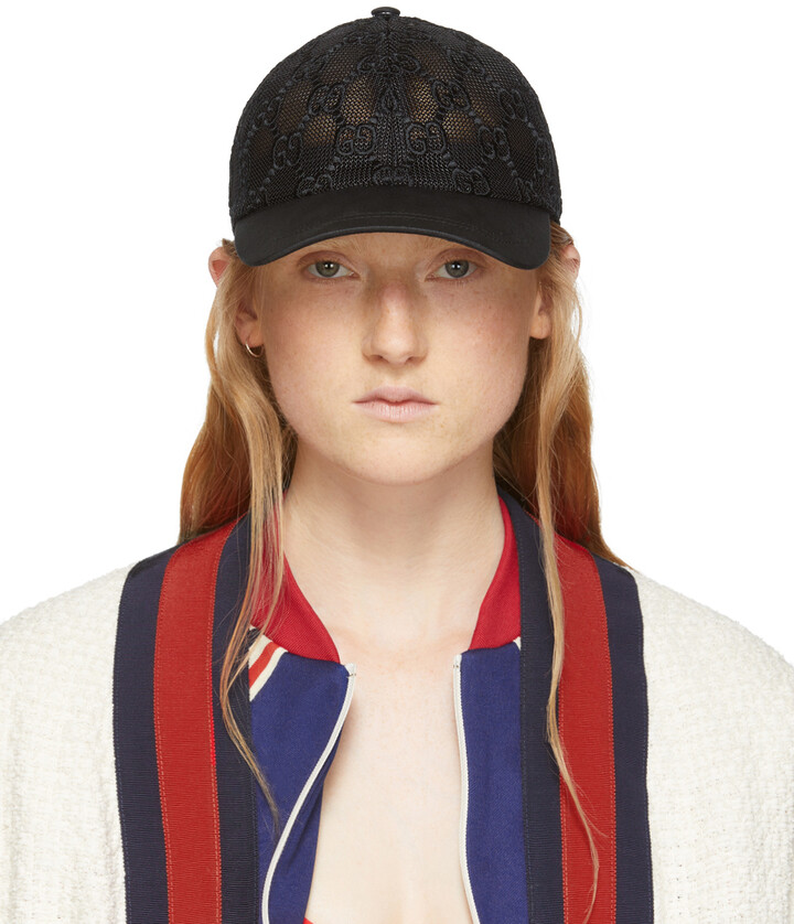 Gucci Black GG Embroidered Baseball Cap - ShopStyle Hats