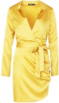 Thumbnail for your product : boohoo Satin Wrap Detail Dress