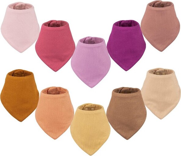 tiny twinkle TinyTwinkleBandanaScarfInfant/BabyBibs,WaterResistantandAbsorbent(GirlSet,10-Pack)