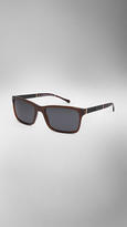 Thumbnail for your product : Burberry Laser Check Detail Square Frame Sunglasses