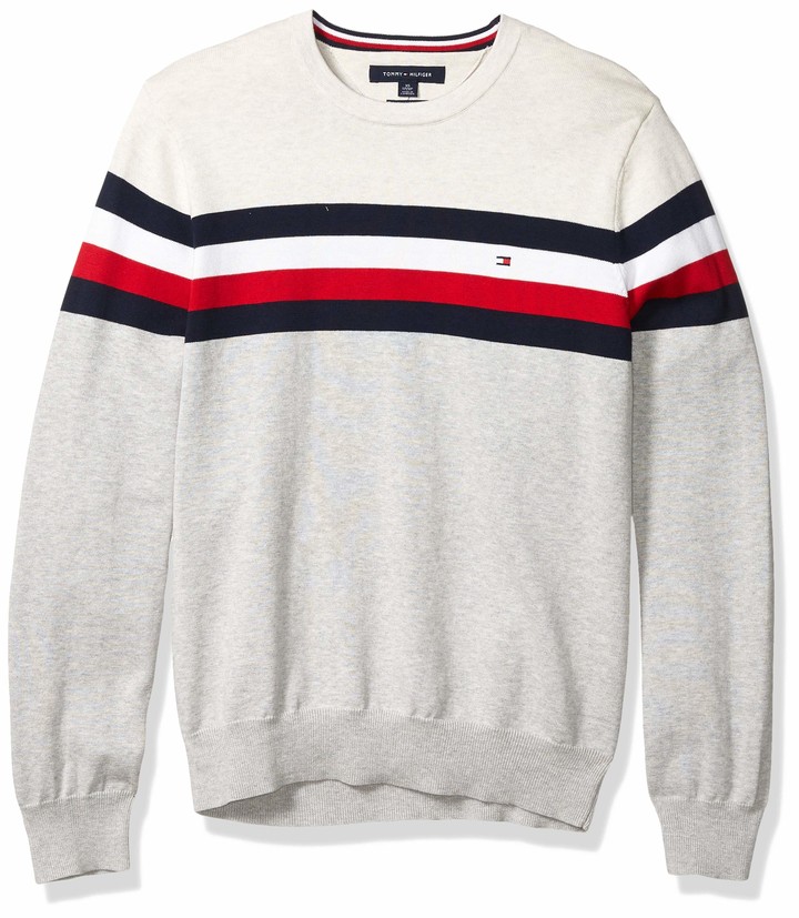 Tommy Hilfiger Mens Stripe Crewneck Sweater