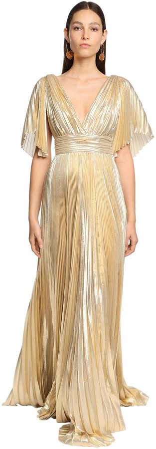 gold lame evening gown