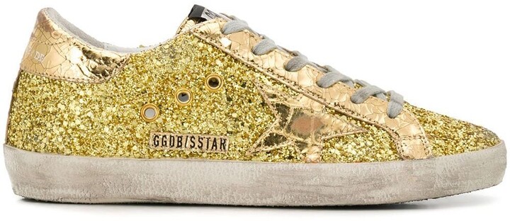 gold sequin sneakers