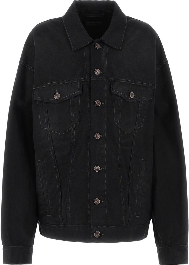 Balenciaga Black Jean Jackets | ShopStyle