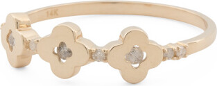TJMAXX 14Kt Gold Diamond Clover Ring, Diamond/Gold