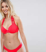 Thumbnail for your product : Freya Macrame halter bikini top in tropical punch