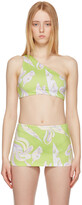 Thumbnail for your product : Emilio Pucci Green Farfalle One-Shoulder Bikini Top