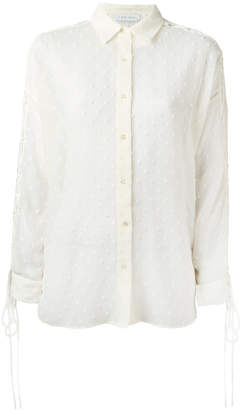 IRO lace up shoulders textured shirt