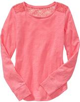 Thumbnail for your product : Old Navy Girls Lace Shoulder Tees