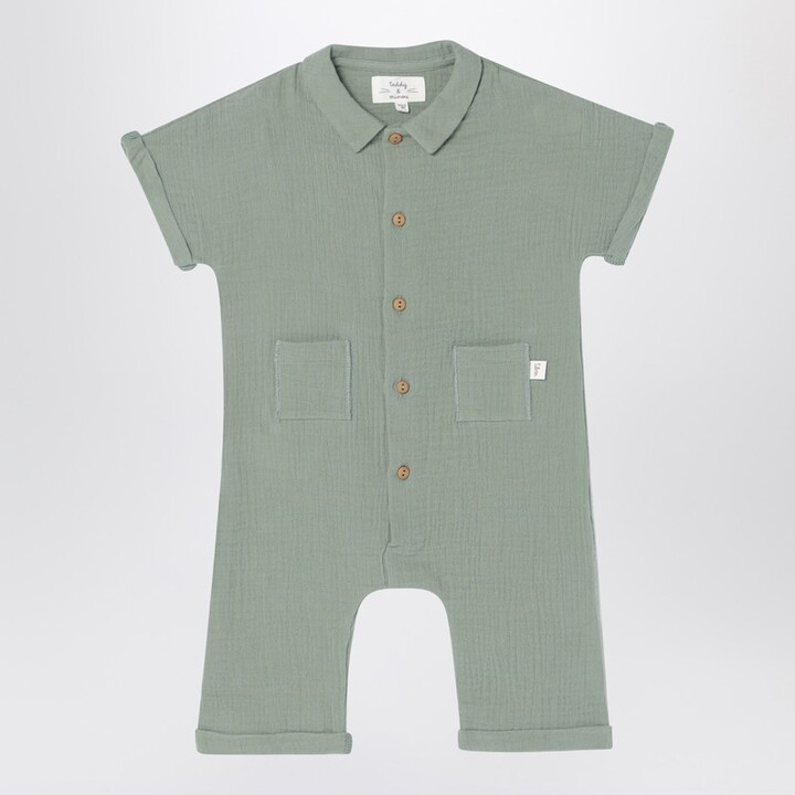 Teddy & Minou Sage green romper in cotton muslin