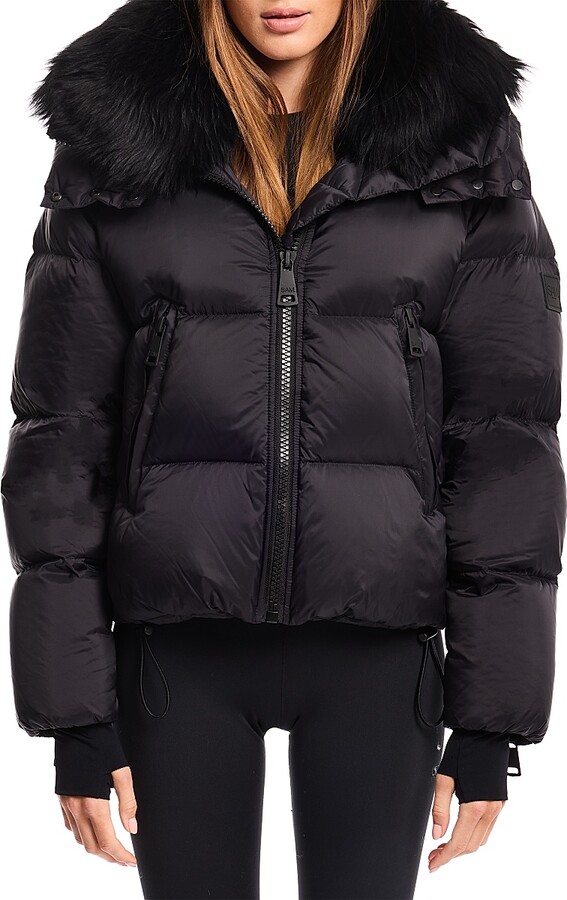 Puffer Coat Sam Edelman Faux Fur Trim Short Parka Sam Edelman Plus